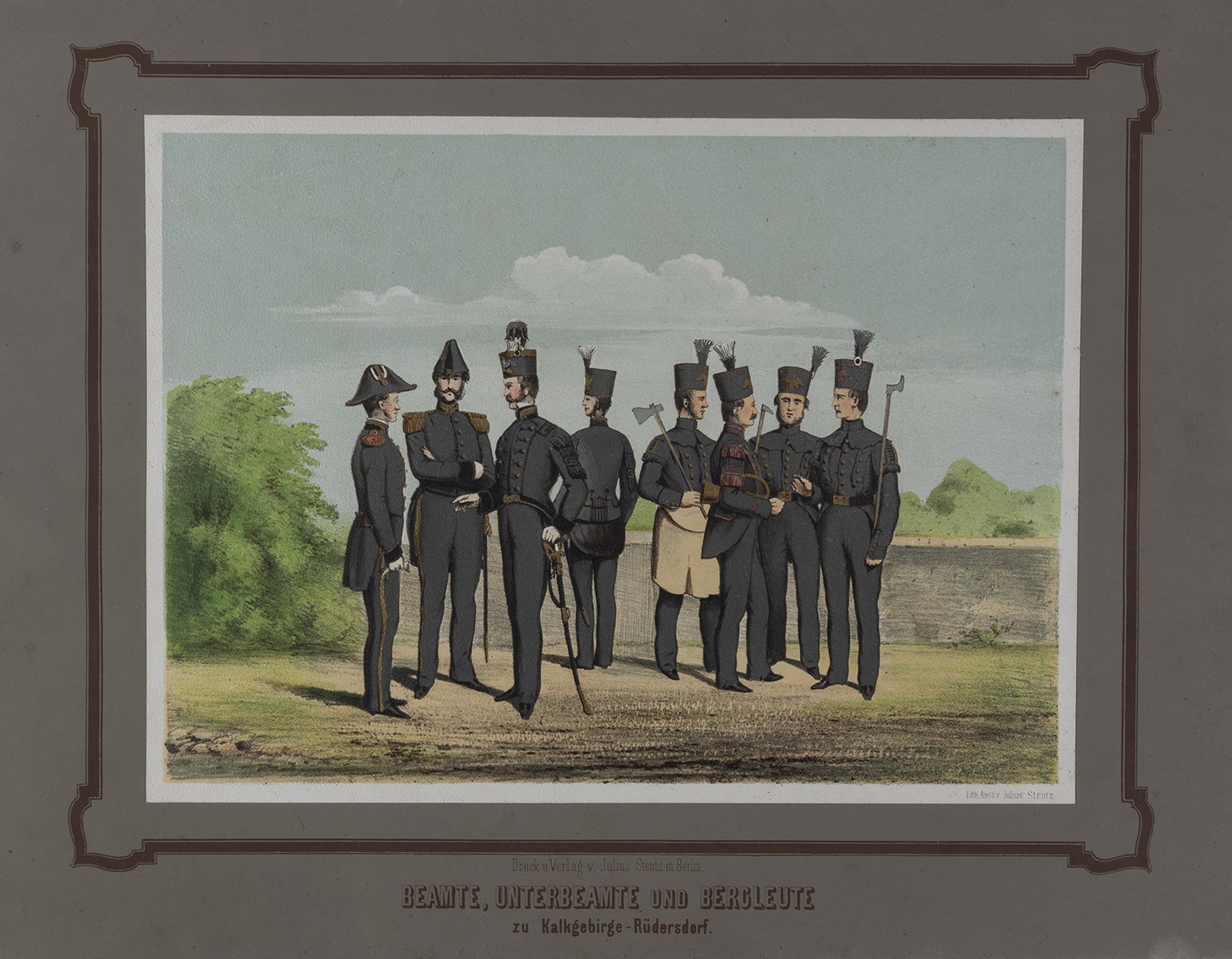 Julius Stentz, Rüdersdorf (Kr. Niederbarnim): Bergleute und Beamte (Rüdersdorfer Album, Tafel 12)