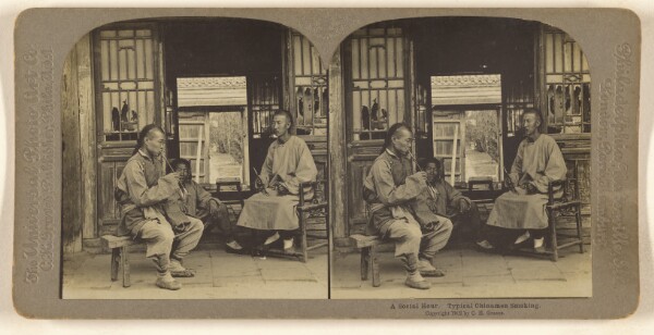 Carleton H. Graves, A Social Hour. Typical Chinamen Smoking.