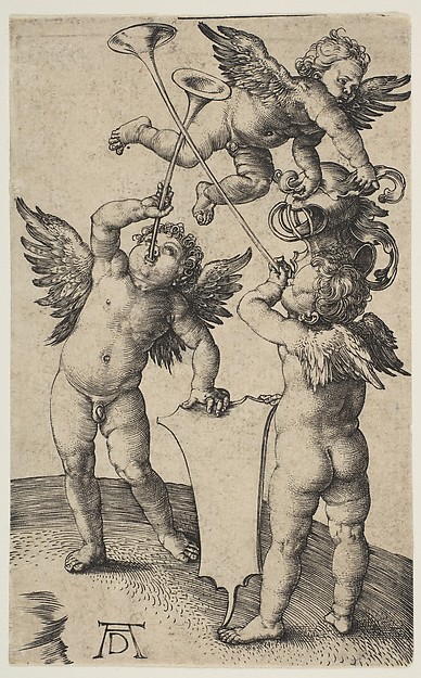 Albrecht Dürer, Three Putti with Trumpets