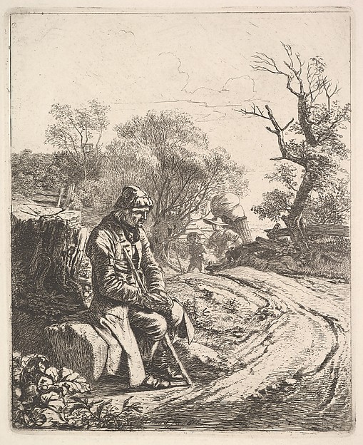 Johann Christoph Erhard, An Old Man Sitting on the Roadside