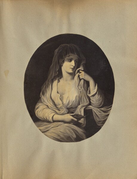 Unknown, [Painted portrait of a veiled woman]