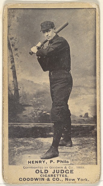 Goodwin & Company, Henry, Pitcher, Philadelphia, from the Old Judge series (N172) for Old Judge Cigarettes
