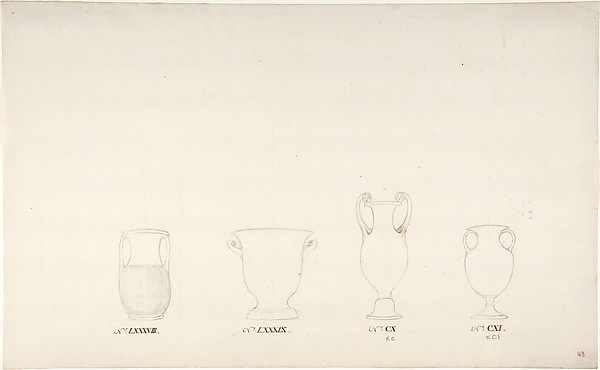 Anonymous, French, 18th century, Design for Four Vases