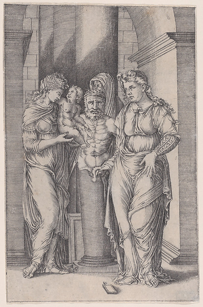 Agostino Veneziano (Agostino dei Musi), The Child Presented to Priapus
