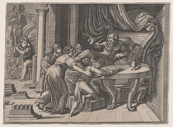 Agostino Veneziano (Agostino dei Musi), Isaac Blessing Jacob