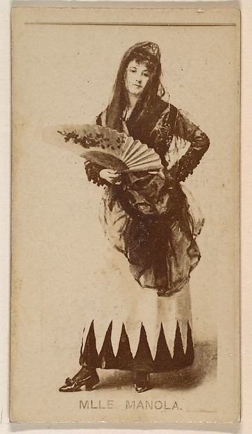 Kinney Brothers Tobacco Company, Mlle. Manola, from the Actresses series (N245) issued by Kinney Brothers to promote Sweet Caporal Cigarettes