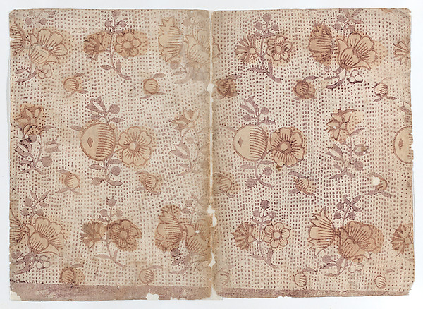 Anonymous, Book cover with overall floral and dot pattern