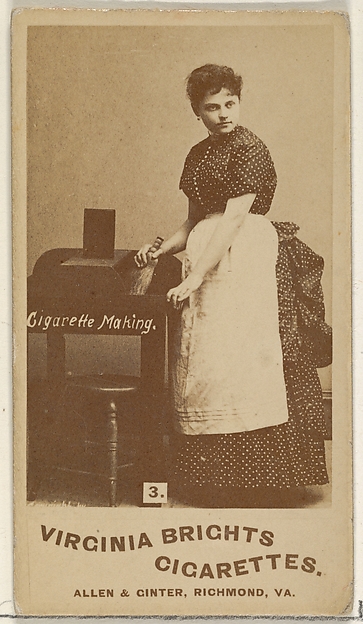 Allen & Ginter, Card 3, from the series, Cigarette Making Girls (N46) for Virginia Brights Cigarettes