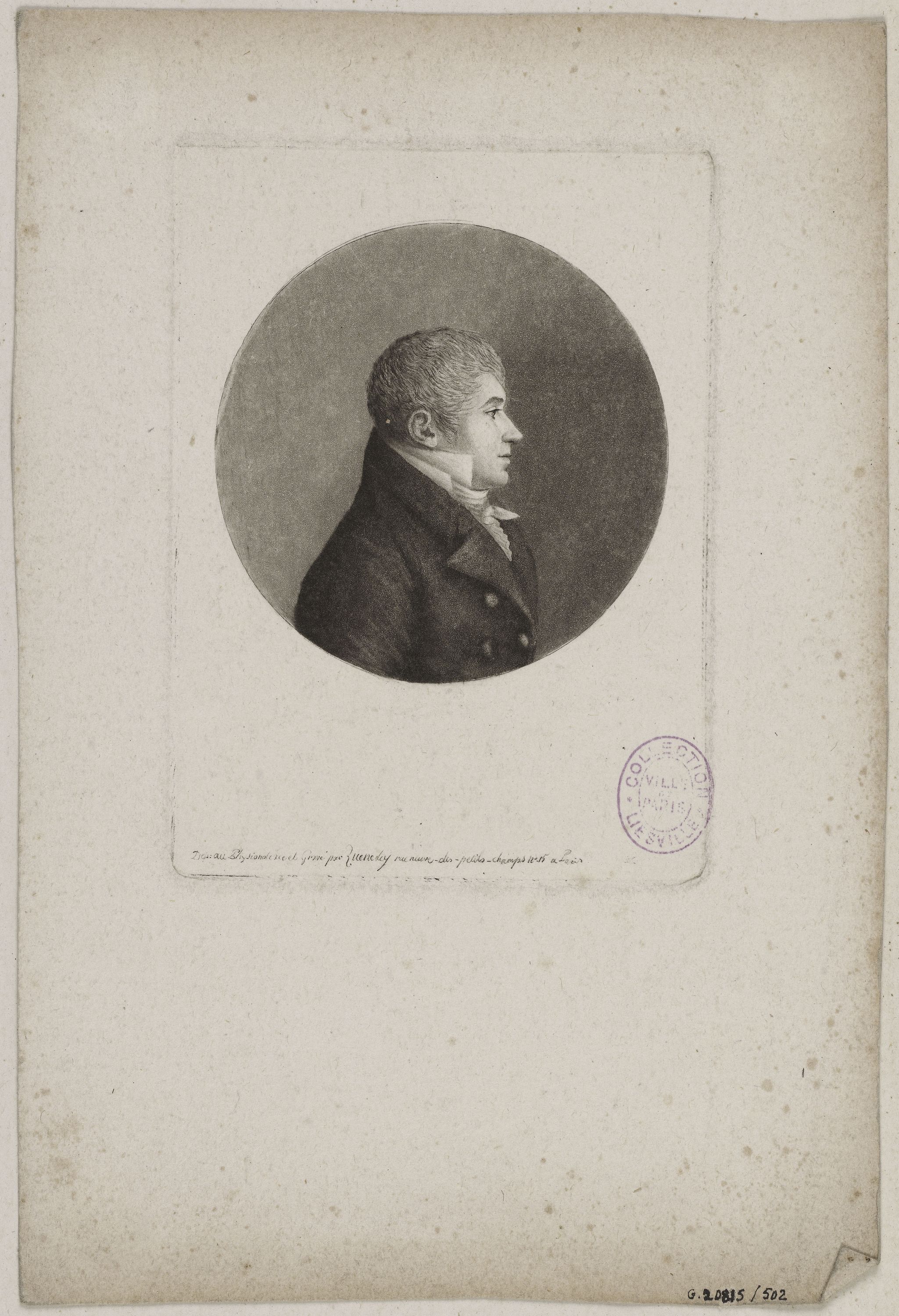 Edmé Quenedey, Portrait d'un homme, fin XVIIIème siècle/début XIXème siècle