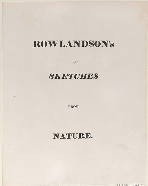 Thomas Rowlandson, Title page, from "Sketches from Nature"