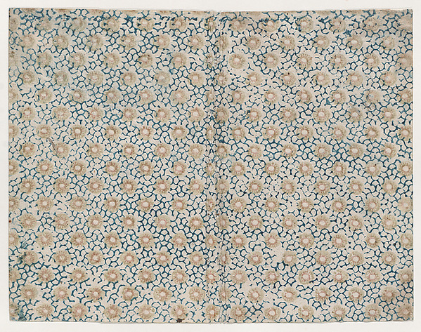 Anonymous, Book cover with yellow floral pattern atop blue curved lines