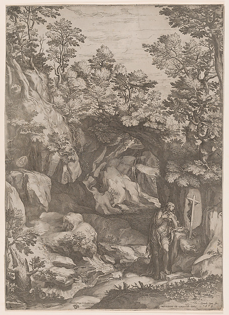 Cornelis Cort, Mary Magdalen Repentant in the Wilderness