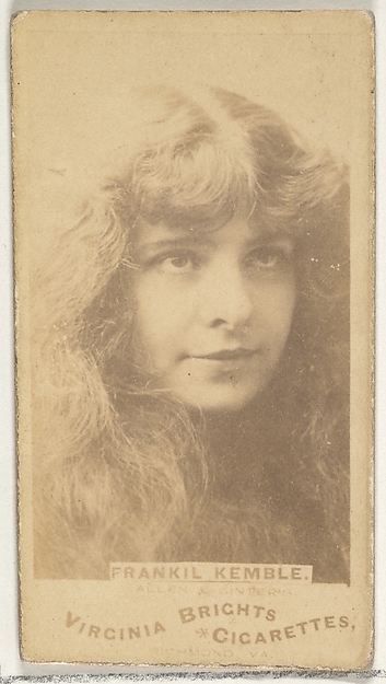 Allen & Ginter, Frankil Kemble, from the Actors and Actresses series (N45, Type 1) for Virginia Brights Cigarettes