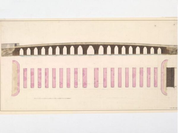 Unknown, Elevation and  plan of the  bridge to the north-west of  Puri
