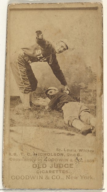 Goodwin & Company, Nicholson, 2nd Base, St. Louis Whites, from the Old Judge series (N172) for Old Judge Cigarettes