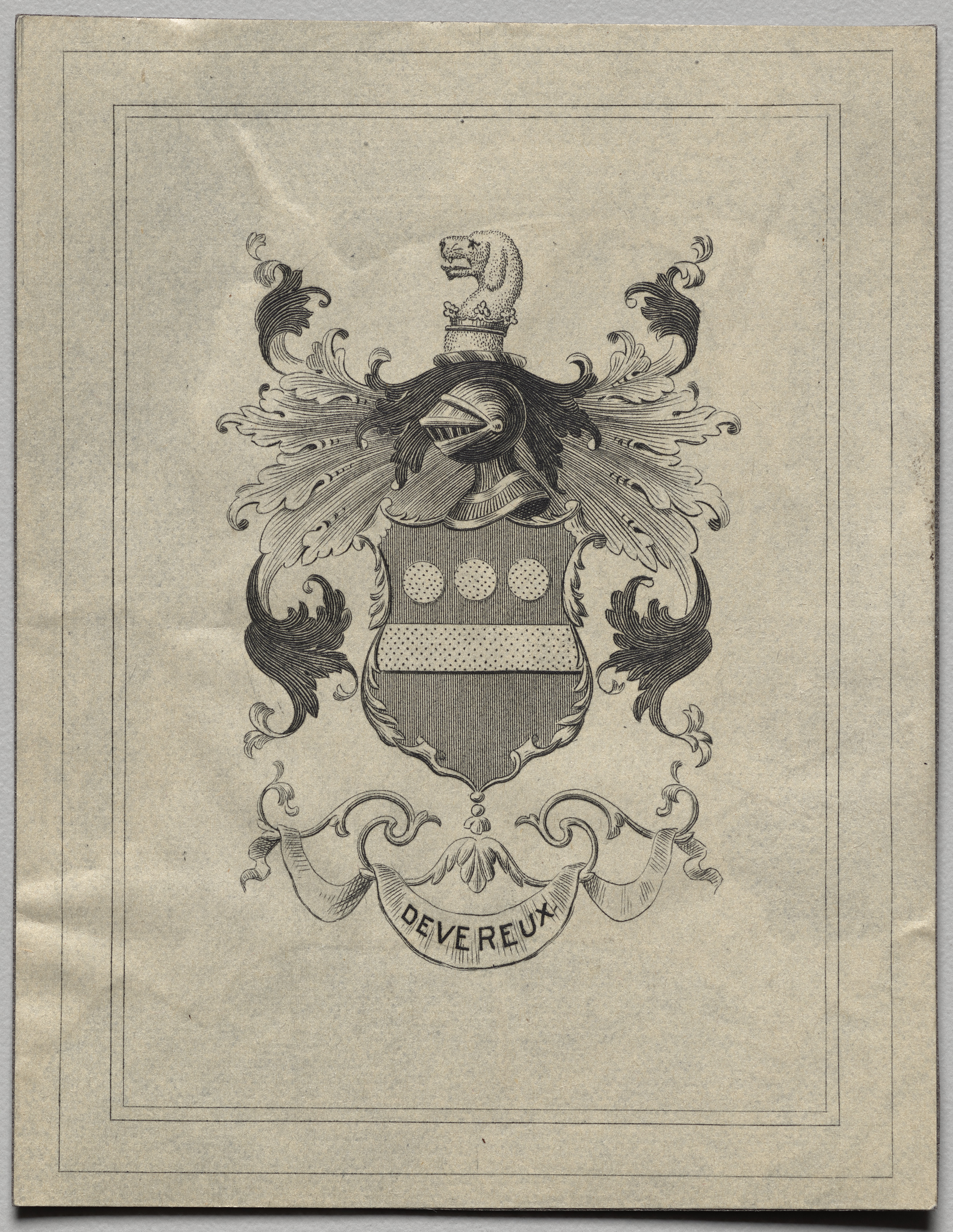 Unknown artist, Bookplate: Devereux