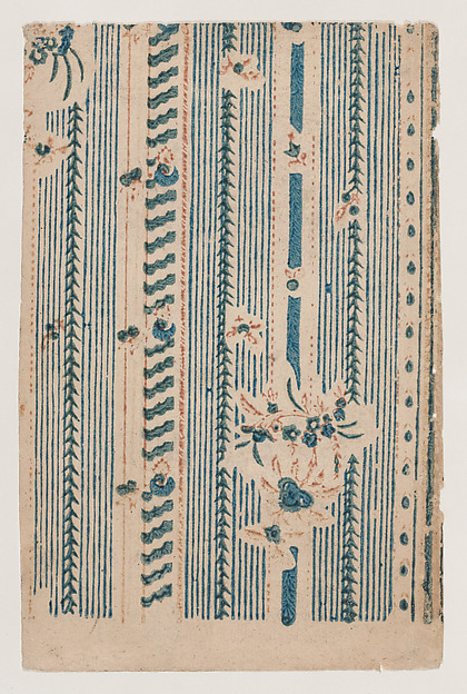 Anonymous, Sheet with striped and abstract pattern
