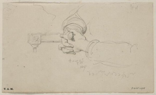 George Chinnery, Hands folded on the back of a chair