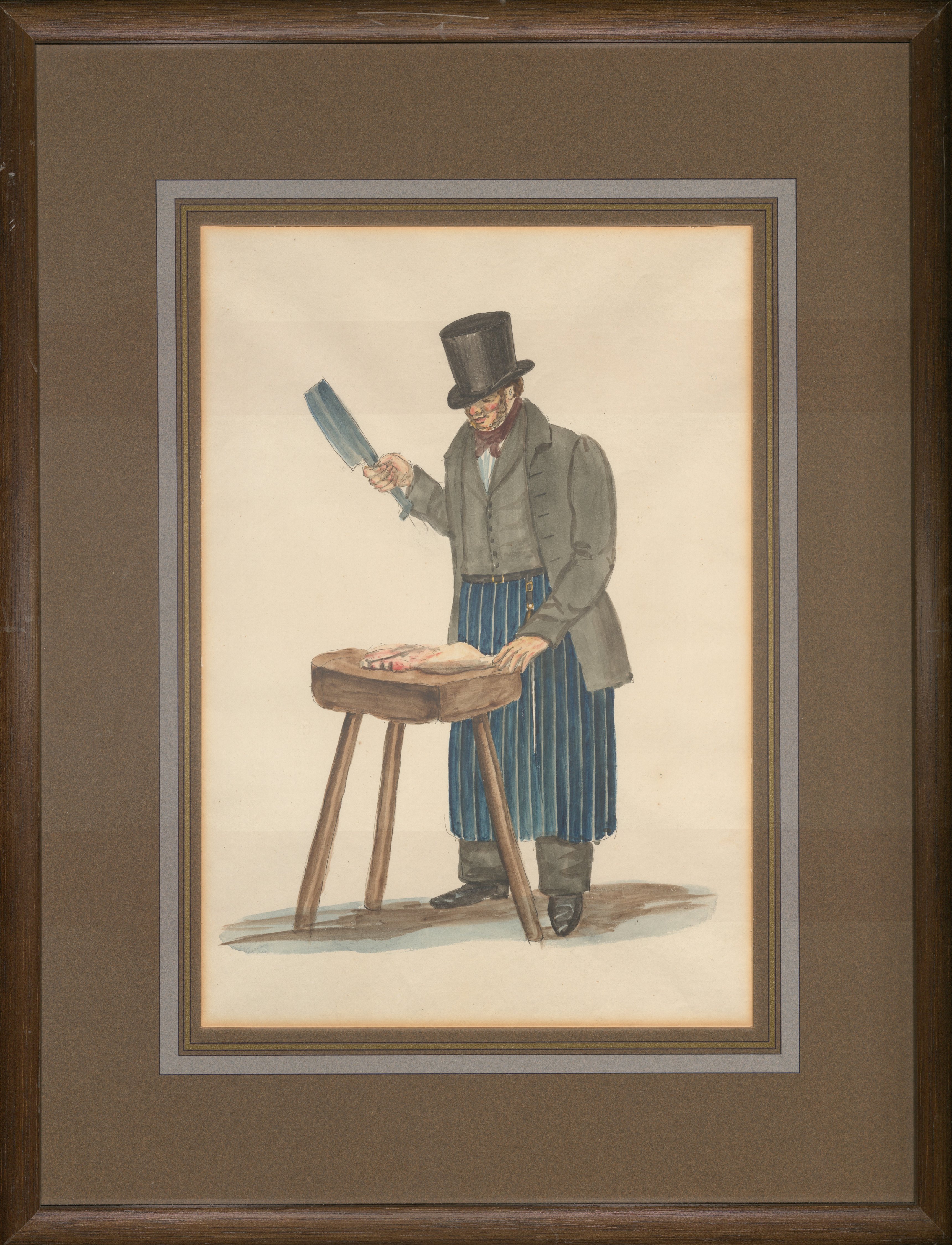 Unknown artist, Ohne Titel ("Fleischer am Hackbock")