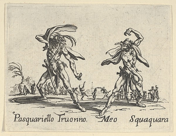 Jacques Callot, Pasquariello Truonno - Meo Squaquara, from "Balli di Sfessania" (Dance of Sfessania)
