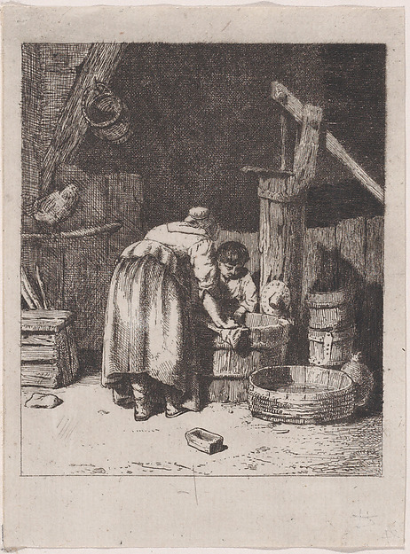 Charles Jacque, Women Washing