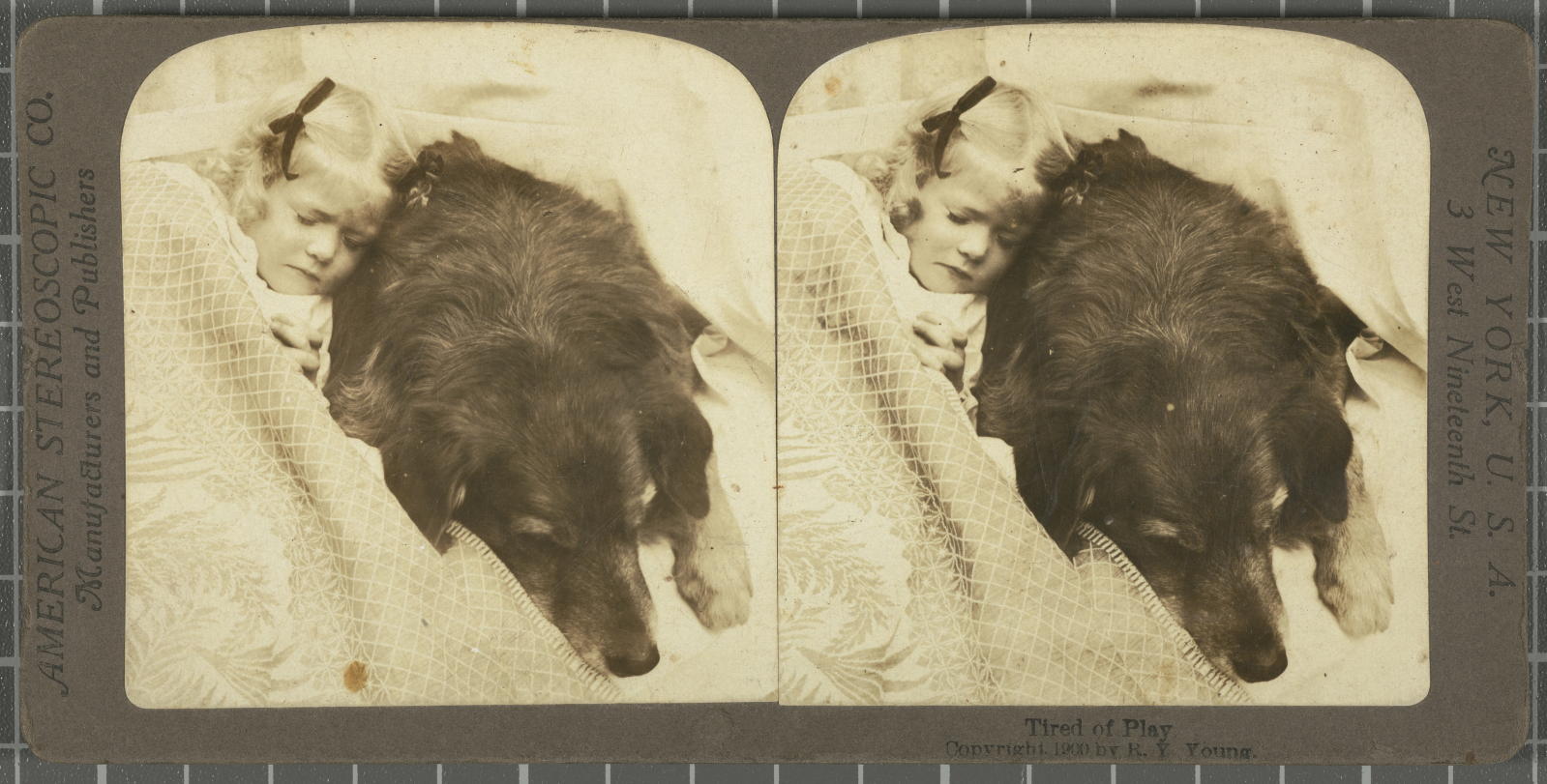 Desconegut, Tired of Play Justificació del títol, títol inscrit American Stereoscopic Company