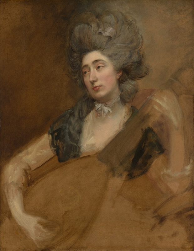 Thomas Gainsborough, Portrait of Margaret Gainsborough holding a Theorbo