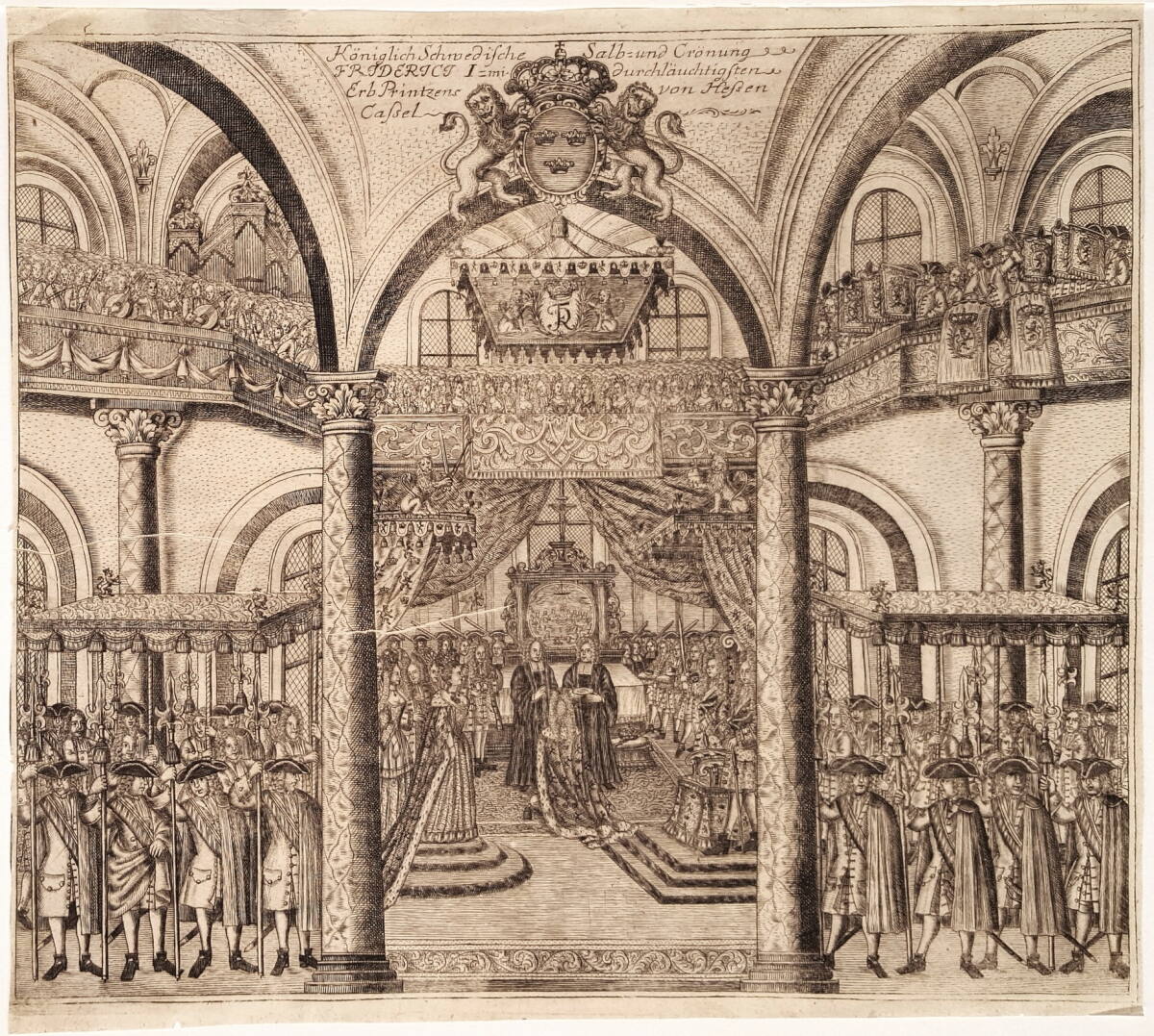 Anonym, Krönung des Erbprinzen von Hessen-Kassel zum König Friedrich I. von Schweden am 3. Mai 1720 in Stockholm