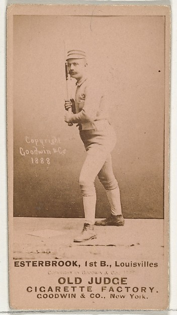 Goodwin & Company, Thomas John "Dude" Esterbrook, 1st Base, Louisville Colonels, from the Old Judge series (N172) for Old Judge Cigarettes