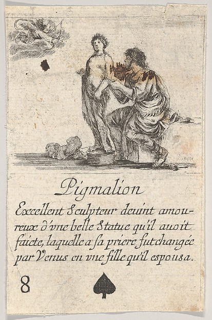 Stefano della Bella, Pygmalion, from "Game of Mythology" (Jeu de la Mythologie)