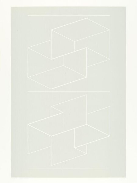 Josef Albers, Plate 8 from the suite of  10 entitled 'White Embossing on Gray'