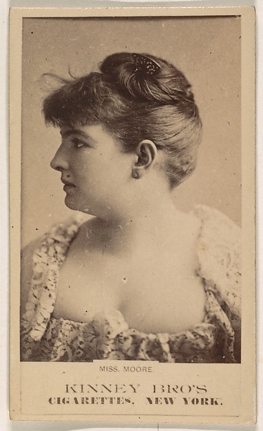 Kinney Brothers Tobacco Company, Miss Moore, from the Actresses series (N245) issued by Kinney Brothers to promote Sweet Caporal Cigarettes