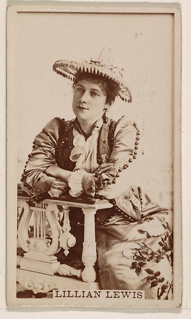Kinney Brothers Tobacco Company, Lillian Lewis, from the Actresses series (N245) issued by Kinney Brothers to promote Sweet Caporal Cigarettes