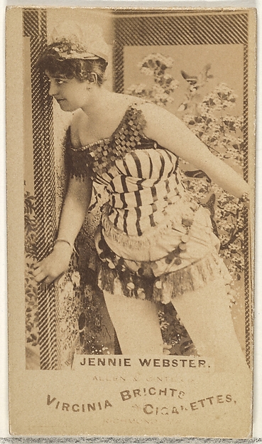 Allen & Ginter, Jennie Webster, from the Actors and Actresses series (N45, Type 1) for Virginia Brights Cigarettes