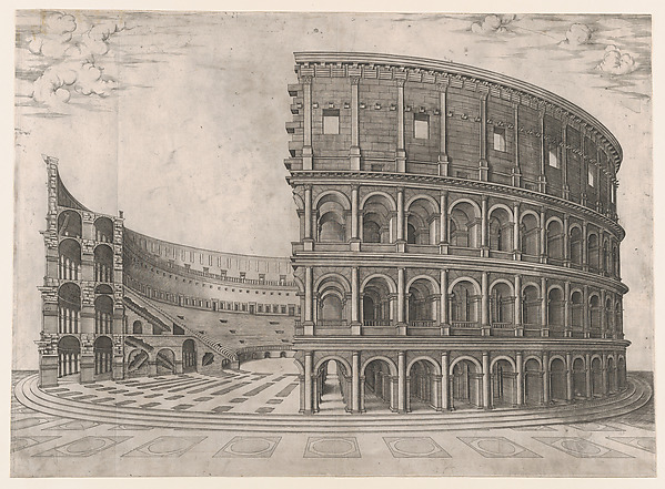 Anonymous, Interior and Exterior of the Colosseum, from "Speculum Romanae Magnificentiae"