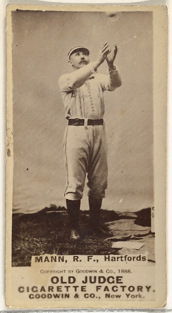 Goodwin & Company, Fred J. Mann, Right Field, Hartford, from the Old Judge series (N172) for Old Judge Cigarettes
