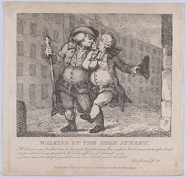 Thomas Rowlandson, Walking Up the High Street, Edinburgh (Picturesque Beauties of Boswell, Part the First)