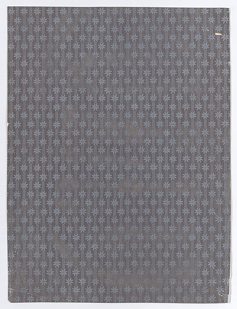 Anonymous, Sheet with an overall silver floral pattern