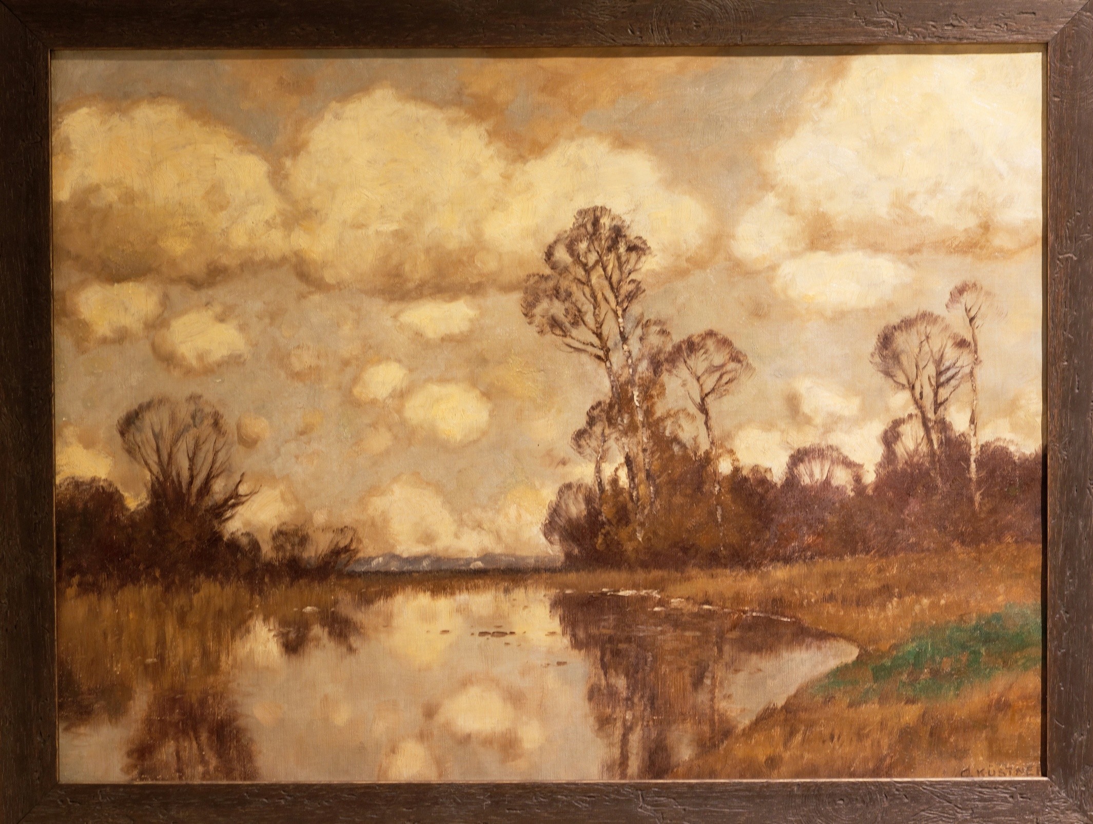 Carl Küstner, Küstner Ölgemälde Altrhein Landschaft