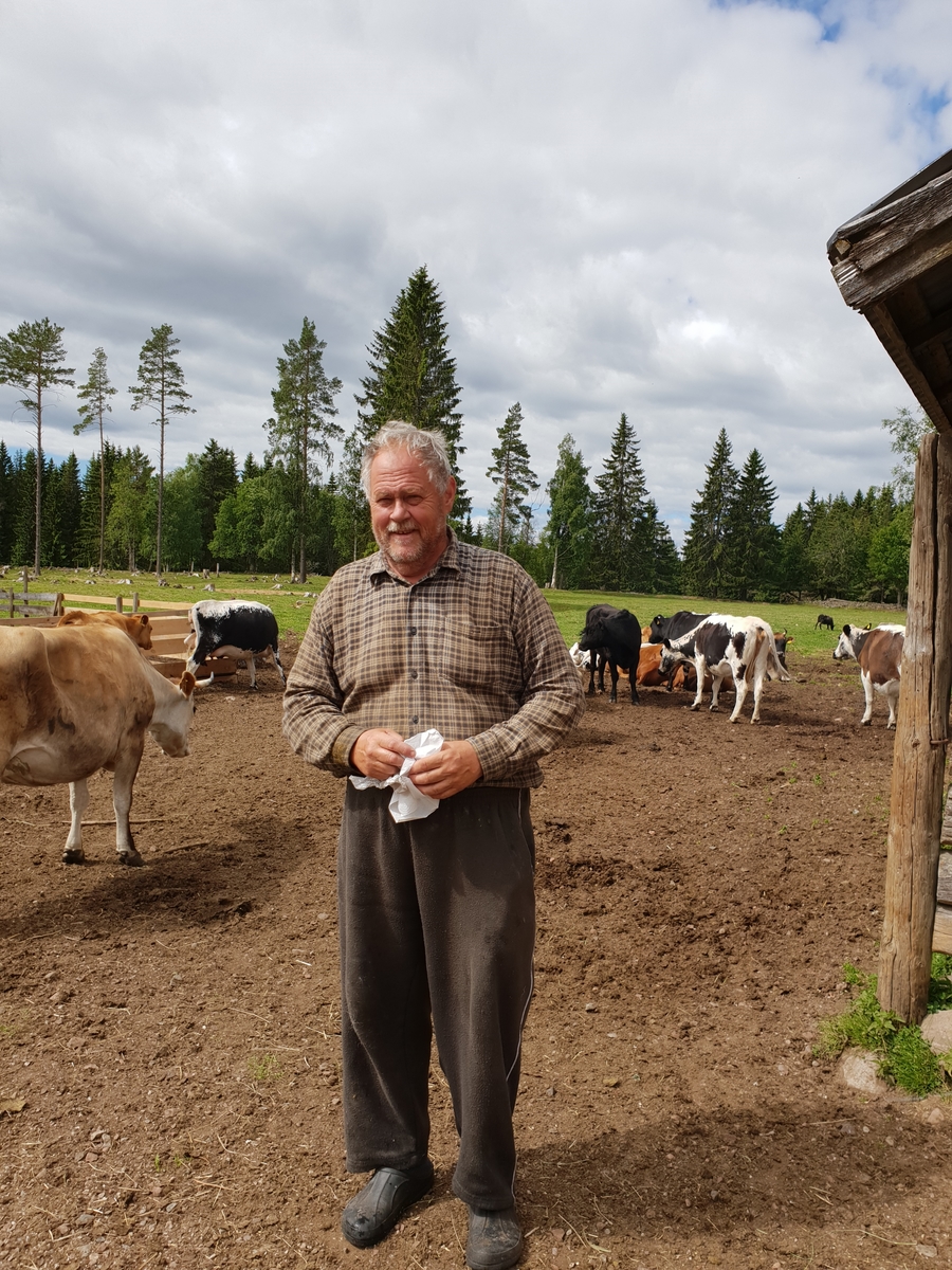 Jennie Tiderman-Österberg, Karl-Gustaf Hedling, fäbodbrukare, Östra Grunuberg, Orsa, sommaren 2018.
