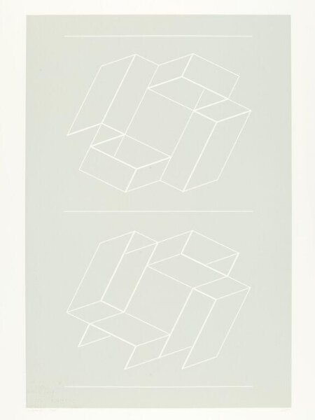 Josef Albers, Plate III from the suite of ten entitled 'White Embossing on Gray'.