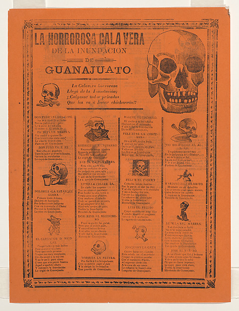 José Guadalupe Posada, The horrific skeleton of the flood of Guanajuato