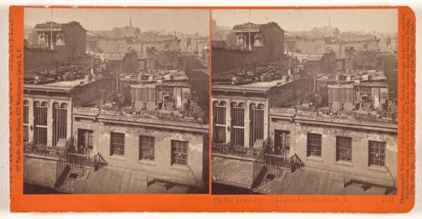 Carleton Watkins, On the house tops; Chinese Joss House, S.F.