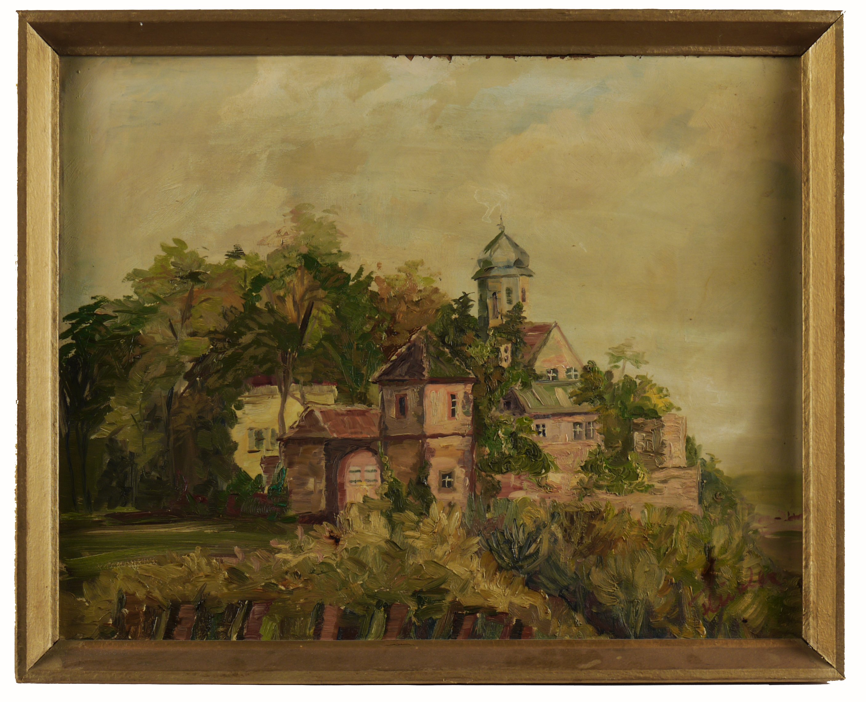 Erich Löscher, Blick auf die Kropsburg bei St. Martin von Westen