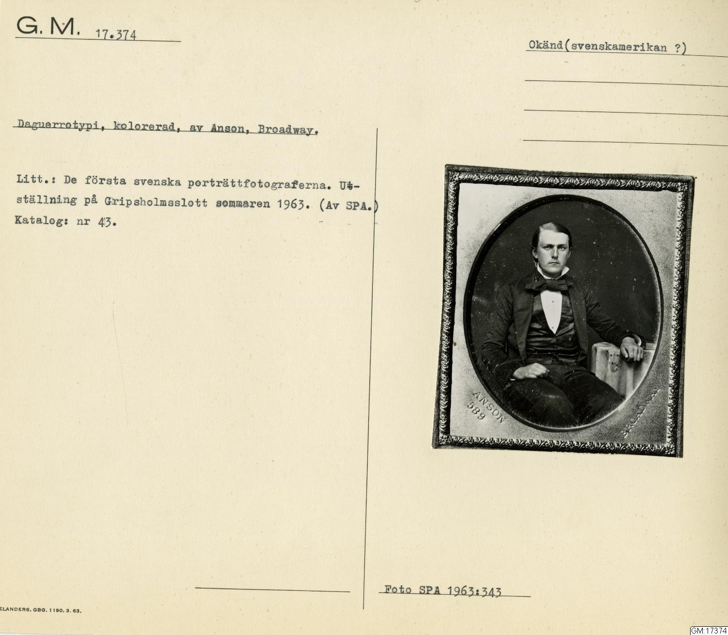 Anson, bilder, dagerreotypi, daguerreotypi, tavla, porträtt, fotografi