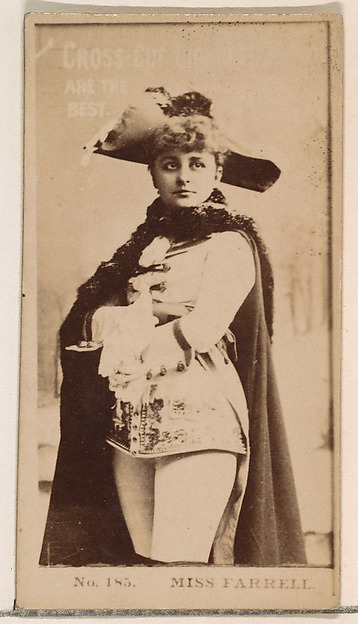 W. Duke, Sons & Co., Card Number 185, Miss Farrell, from the Actors and Actresses series (N145-2) issued by Duke Sons & Co. to promote Cross Cut Cigarettes