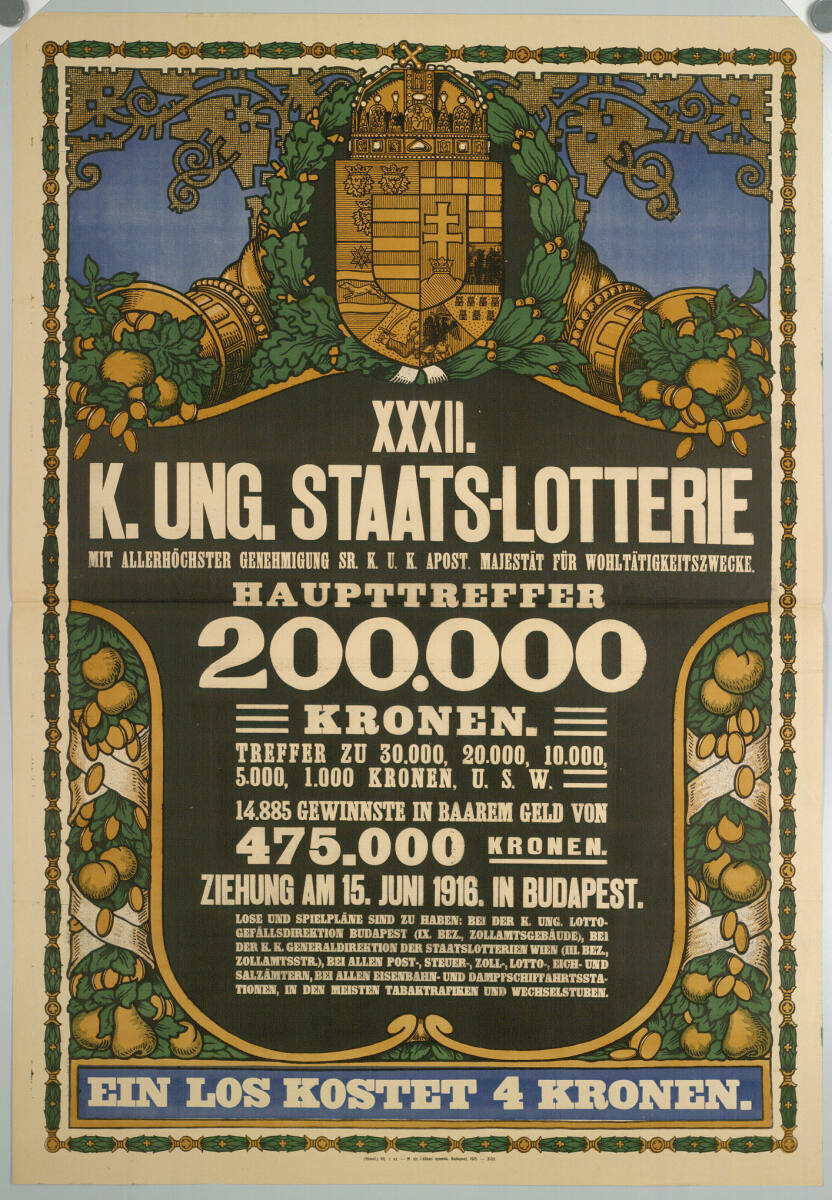 Anonym, XXXII. K. UNG. STAATS-LOTTERIE FÜR WOHLTÄTIGKEITSZWECKE; 1916
