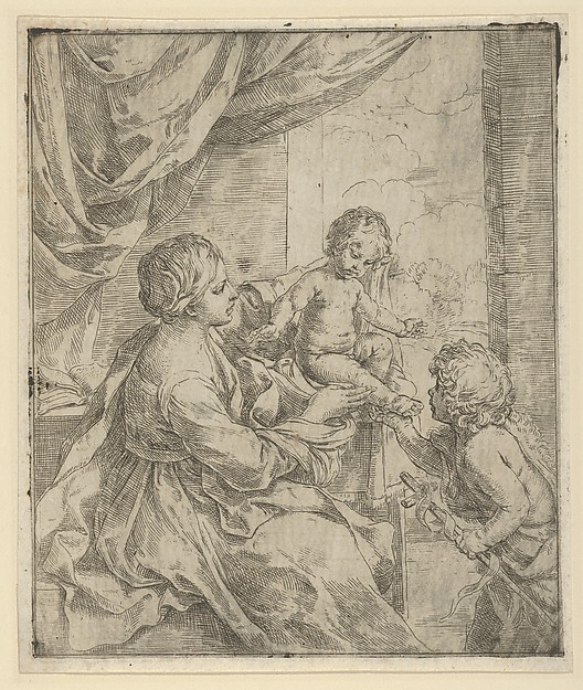Guido Reni, The Virgin and Child at a table with the young John the Baptist
