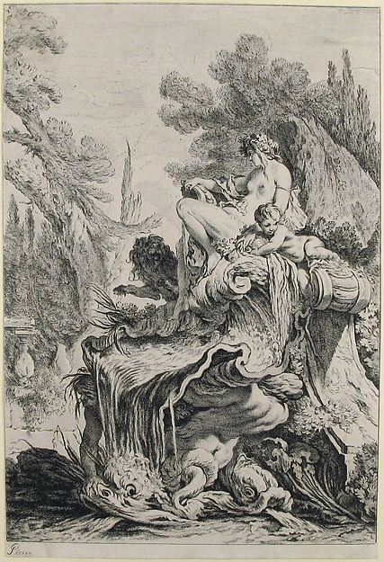 Jean-Baptiste Marie Pierre, Fountain with a Naiad Seated on a Shell (Une fontaine avec une näiade assise sur une conque)