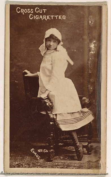 W. Duke, Sons & Co., Card Number 150, Evans, from the Actors and Actresses series (N145-1) issued by Duke Sons & Co. to promote Cross Cut Cigarettes